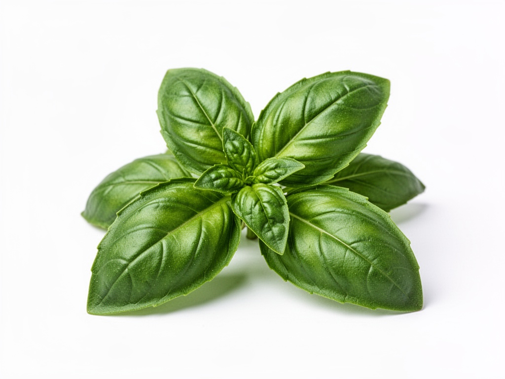 poignée de feuille de basilic